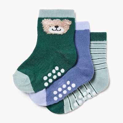 Baby Boys' 3-Pack Crew Socks - Teal