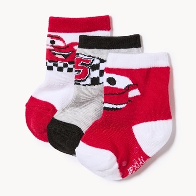 Baby Boys' Disney Cars 3-Pack Crew Socks - Red