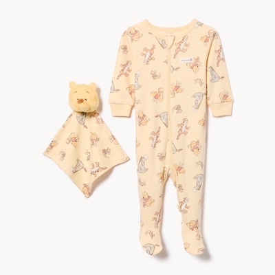 Baby Boys' Disney Winnie-the-Pooh Sleeper Set - Peach