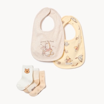 Baby Boys' Disney Winnie-the-Pooh 2-Pack Bib - Peach