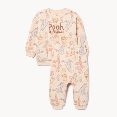 Ens. en molleton Winnie l’ourson de Disney, bébés - Crème