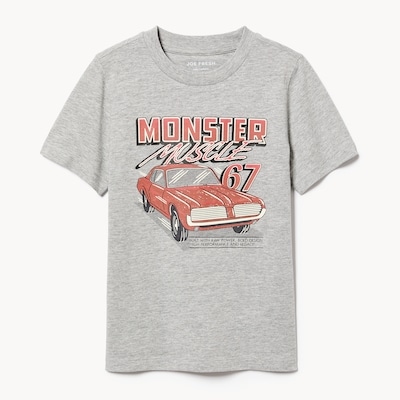 Kid Graphic T-Shirt - Light Grey Mix
