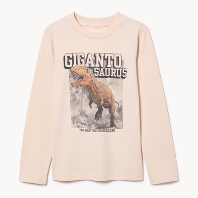 Kid Graphic Long Sleeve Top - Sand