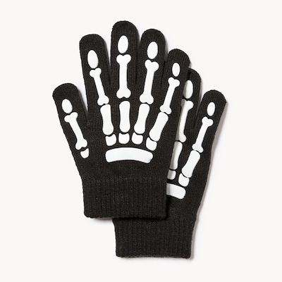 Kid Boys' 2-Pack Skeleton Mini Mittens - Black
