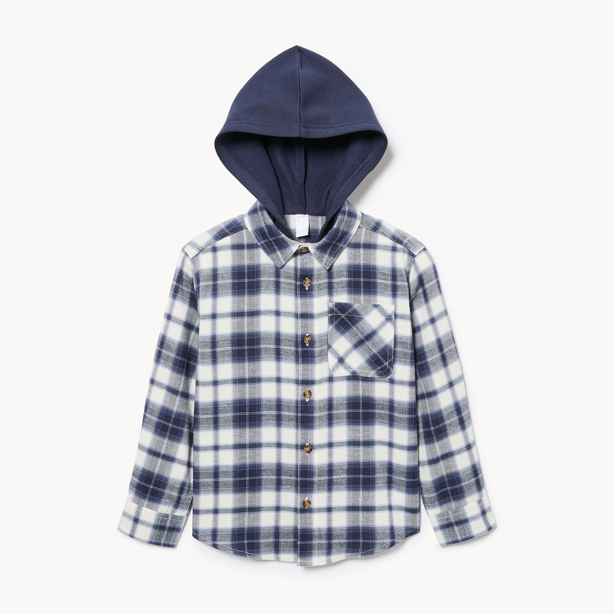 Kid Boys' Flannel Hooded Shirt