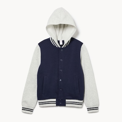 Kid Boys' Varsity Jacket - Pale Grey