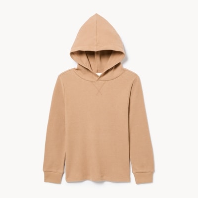 Haut à capuchon en tricot gaufré pour garçons - Beige