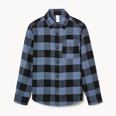Chemise boutonnée à carreaux pour garçons - Rétro Foncé