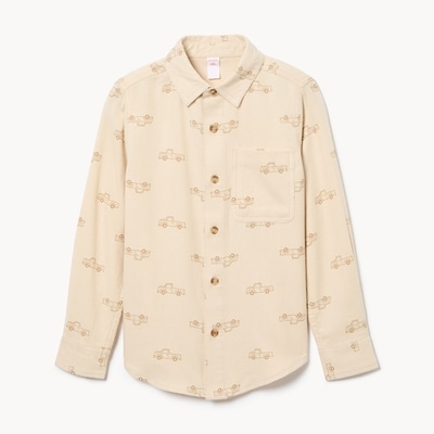 Chemise boutonnée imprimée pour garçons - Sable