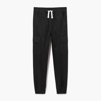 Pantalon de jogging cargo tissé pour garçons - Noir JF