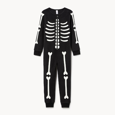 Kid Boys' Microfleece Skeleton Sleeper - JF Black