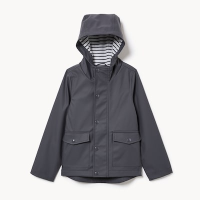 Kid Hooded Raincoat - Charcoal