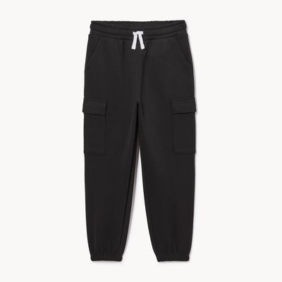 Pantalon de jogging cargo en molleton pour garçons - Noir JF