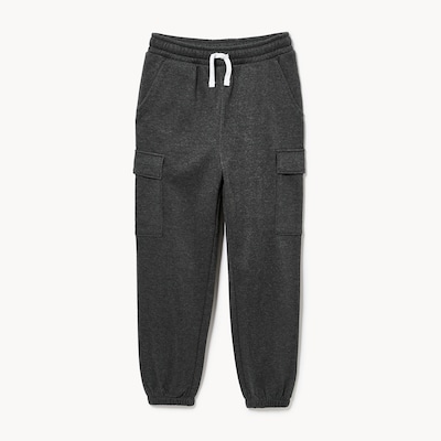 Kid Boys' Fleece Cargo Jogger - Charcoal Melange