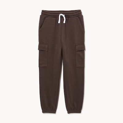 Kid Boys' Fleece Cargo Jogger - Dark Brown