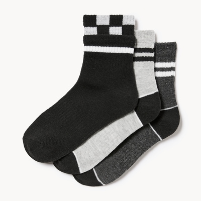 Kid Boys' 3-Pack Mid-Crew Socks - Black