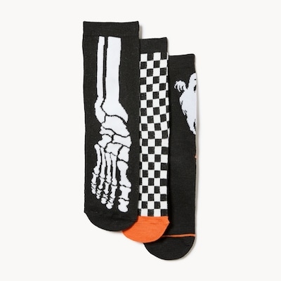Kid Boys' 3-Pack Halloween Crew Socks - Black