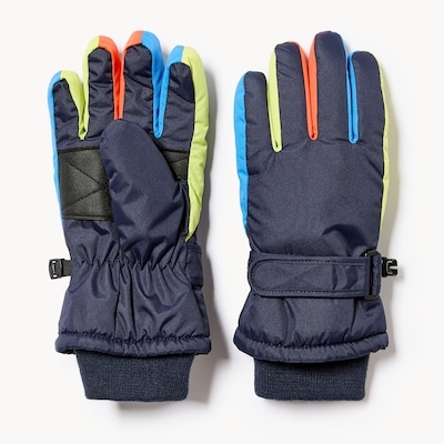 Kid Boys' Colourblocked Snow Gloves - Dark Navy