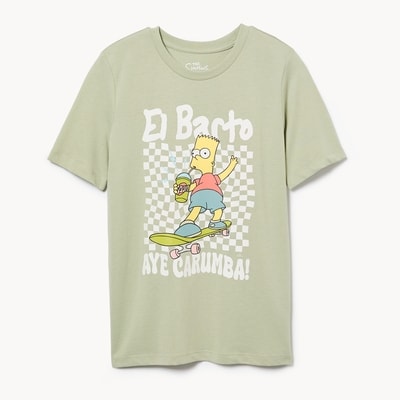 Kid Boys' The Simpsons Bart T-Shirt - Olive