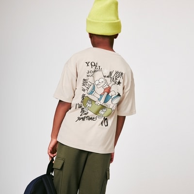 Kid Boys' The Simpsons Bart T-Shirt - Light Beige