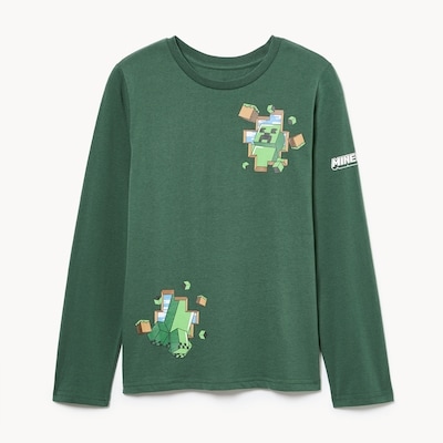 Haut à manches longues Minecraft pour garçons - Vert Foncé