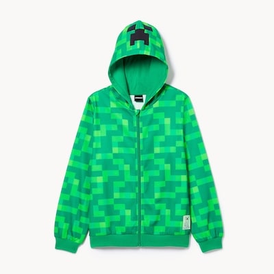 Haut à capuchon Minecraft pour garçons - Vert Vif