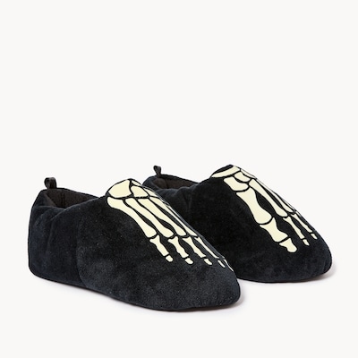 Kid Boys' Skeleton Slippers - Black