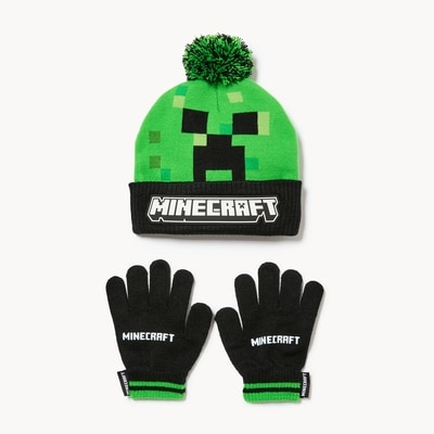 Kid Boys' Minecraft Toque and Mittens Set - Green