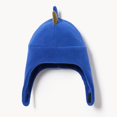 Chapeau de trappeur dinosaure en micromolleton - Bleu