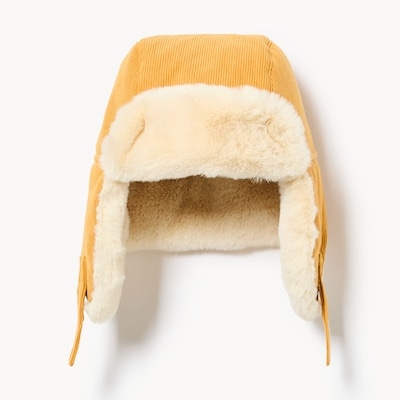 Toddler Boys' Corduroy Trapper Hat - Mustard