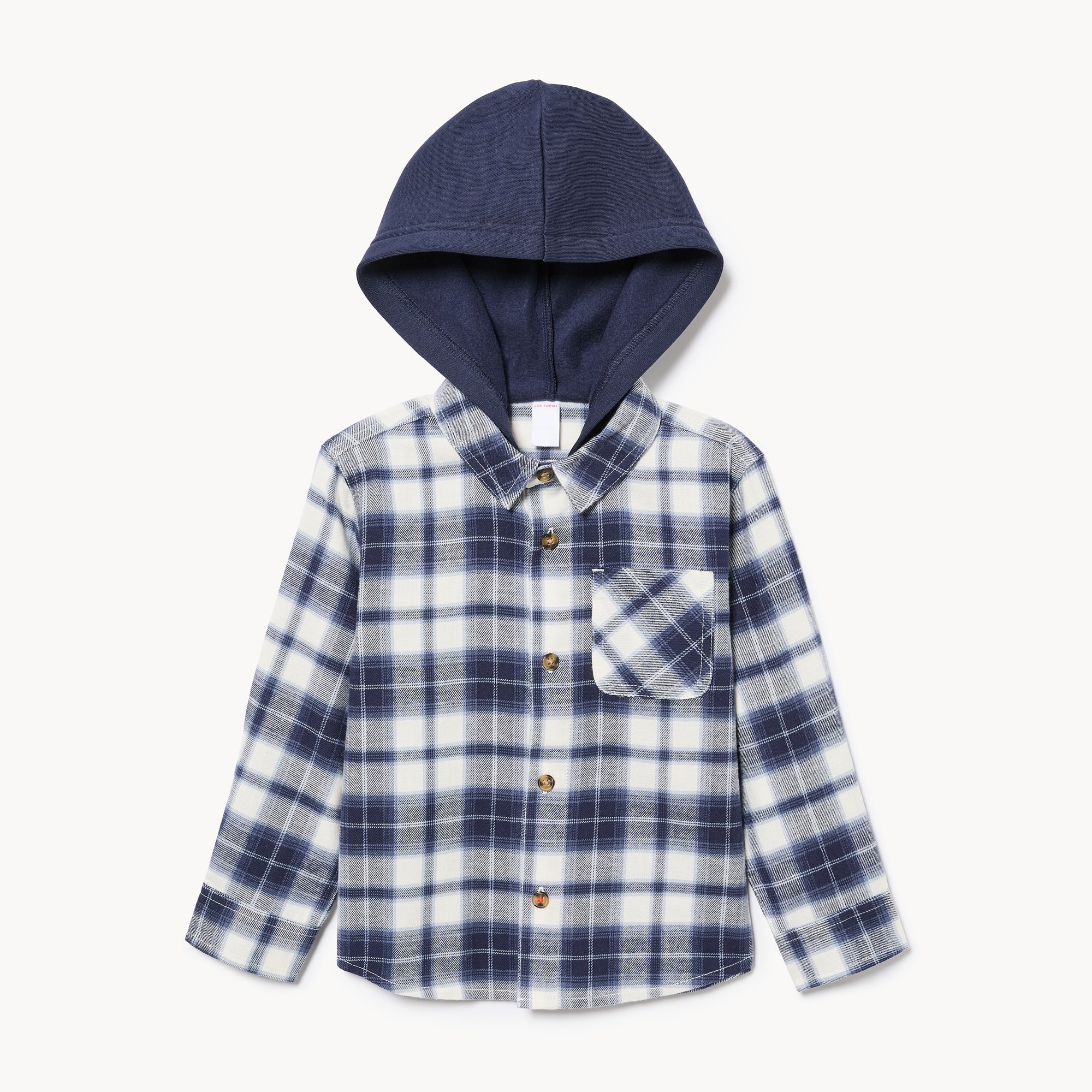 Toddler Boys' Flannel Hooded Shirt