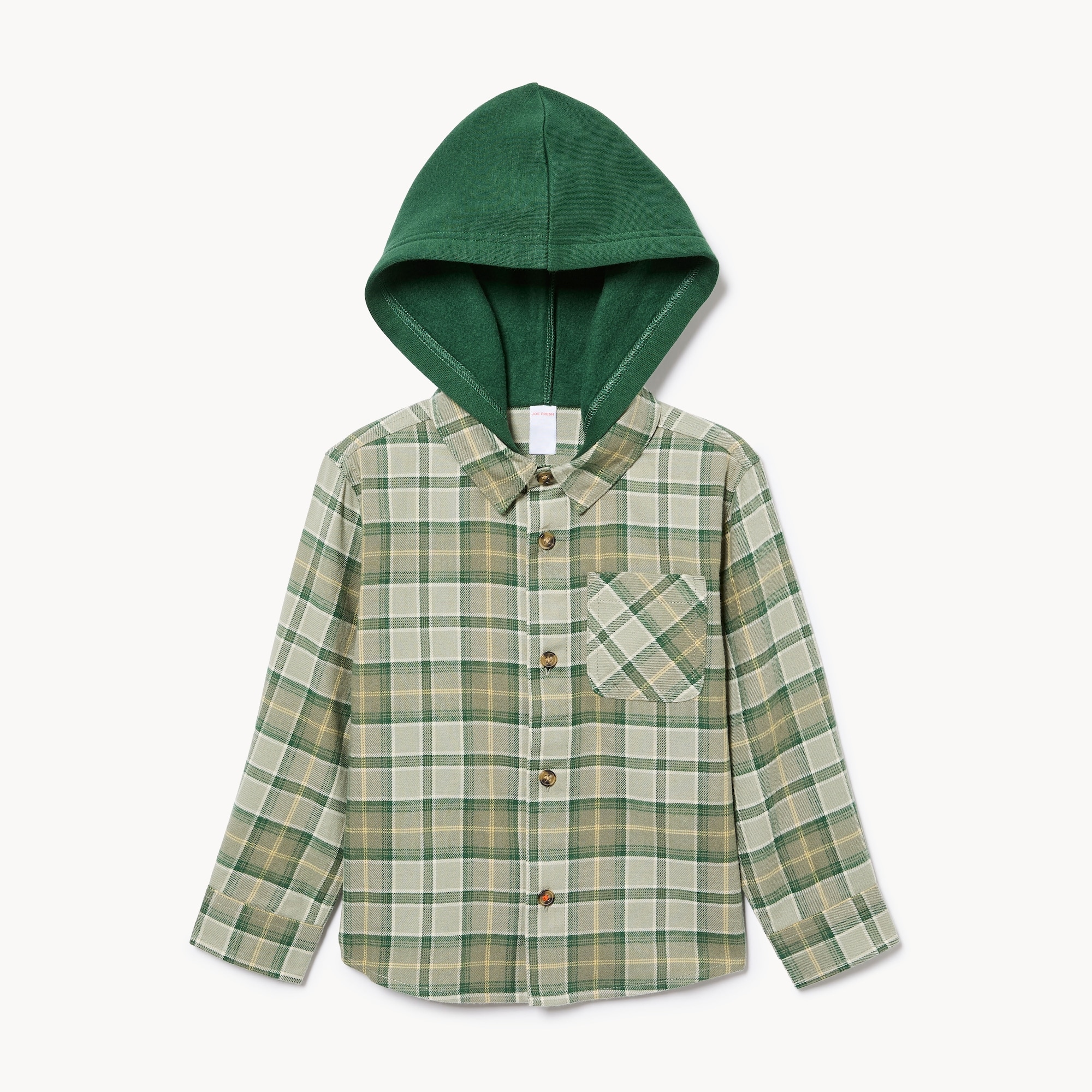 Chemise à capuchon en flanelle pour petits garçons