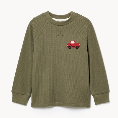 Haut à manches raglan longues pour petits garçons - Olive