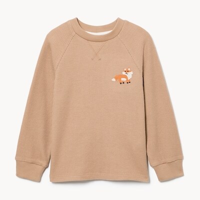 Haut à manches raglan longues pour petits garçons - Beige