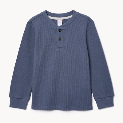 Haut à col boutonné tricot gaufré, petits garçons - Rétro Foncé