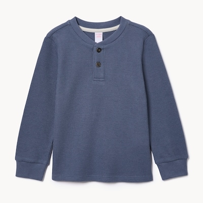 Haut à col boutonné tricot gaufré, petits garçons - Rétro Foncé
