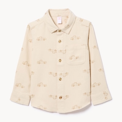 Chemise boutonnée imprimée pour petits garçons - Sable