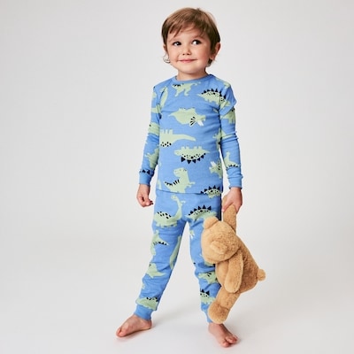 Pyjama imprimé pour petits garçons - Bleu Cendré