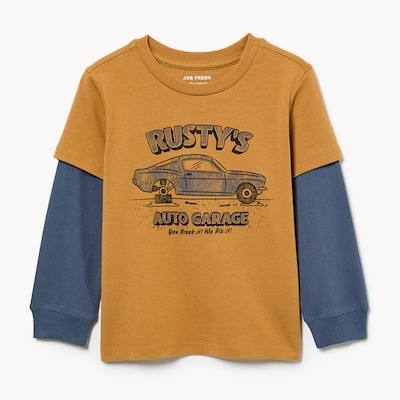 Joe Fresh Haut manches longues trompe-l’œil, petits garçons 1 ea, 12,00 $/1ch