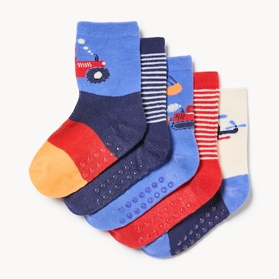 Toddler Boys' 5-Pack Crew Socks - Blue