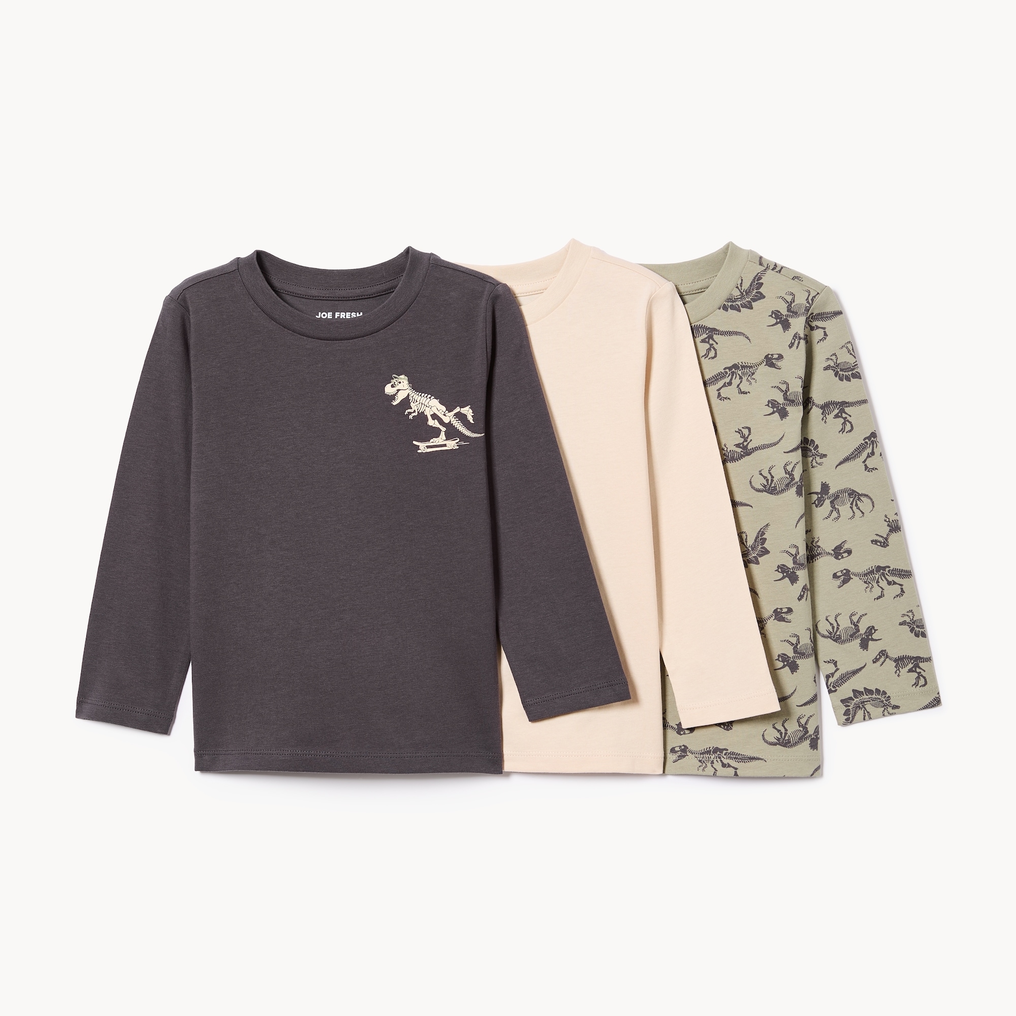 Ens. de 3 t-shirts à manches longues, tout-petits