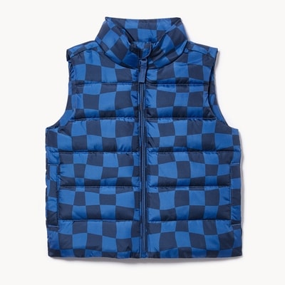 Toddler Printed Puffer Vest - Blue
