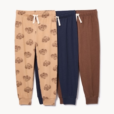 Ens. 3 pantalons jogging en jersey, petits garçons - Beige