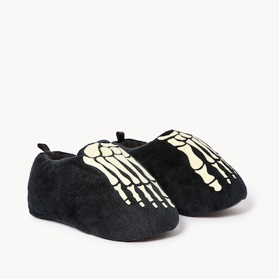 Toddler Boys' Skeleton Slippers - Black