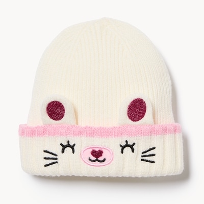 Tuque à motif d’animal pour bébés filles - Blanc Cassé