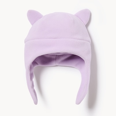 Chapeau de trappeur chat en micromolleton, bébés - Pourpre