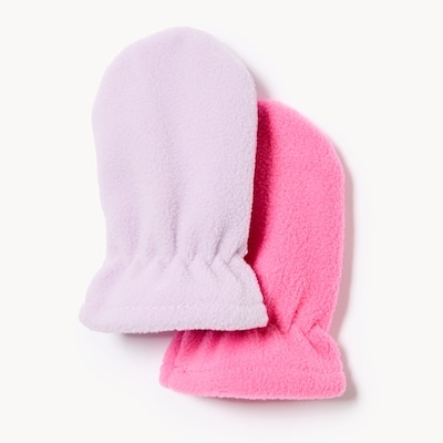 Baby Girls' Microfleece 2-Pack Mittens - Pink