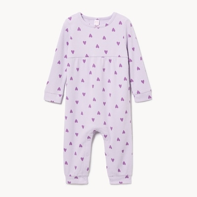 Barboteuse imprimée en tricot pour bébés filles - LAVANDE POUSSIEREUSE