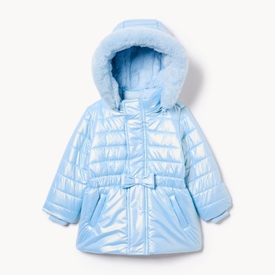 Baby Girls' Puffer Jacket - Pale Blue