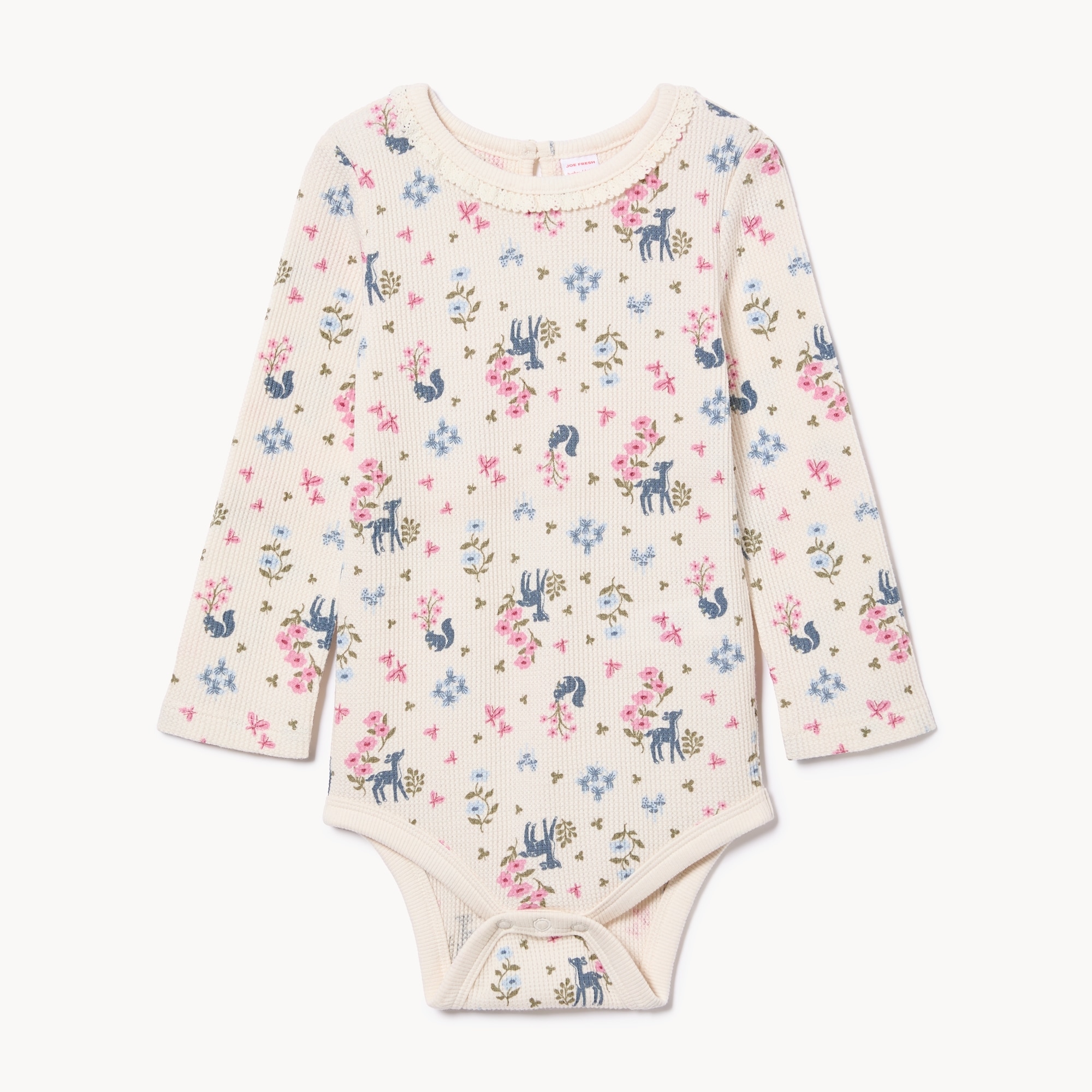 Baby Girls' Waffle Knit Printed Bodysuit
